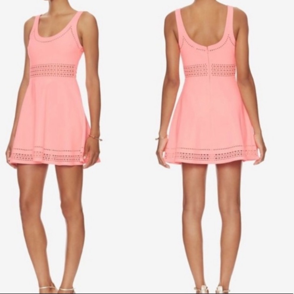 Elizabeth and James Fit and Flare Hot Pink Dress